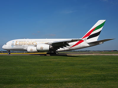 emirati, Airbus a380, letala, letalo, letalo, letališče, Jet