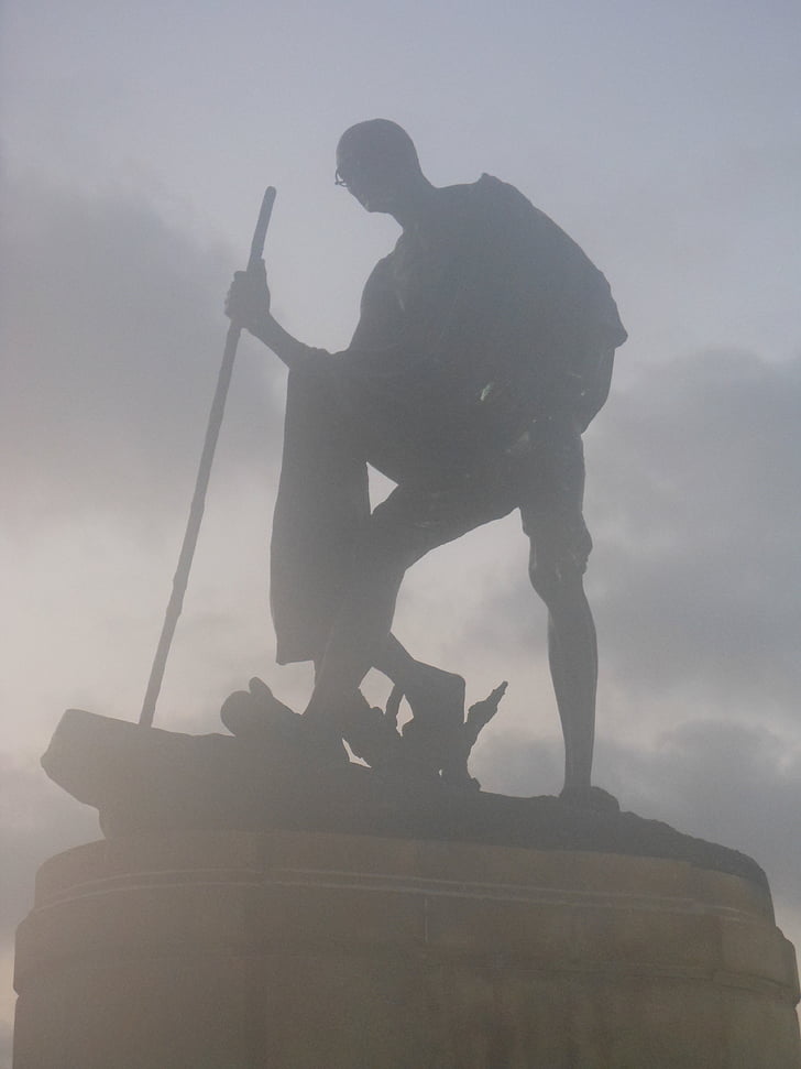 Indien, Mahatma, Gandhi, vartegn, Chennai, statue, monument