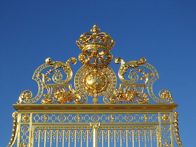 puerta, oro, arquitectura, atracción, turístico, Versalles, Rey Sol