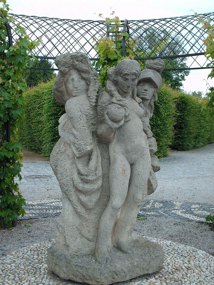 statue de, Château, vert, histoire, Muse