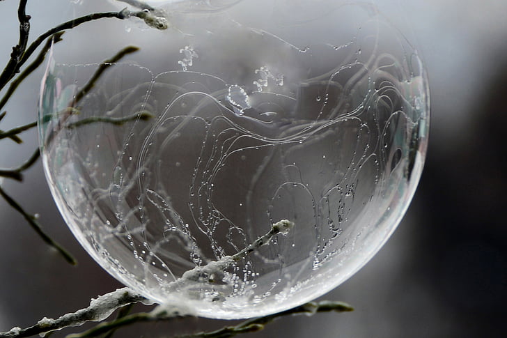 soap bubble, zer, winter, cold, ice cold, ice, frozen