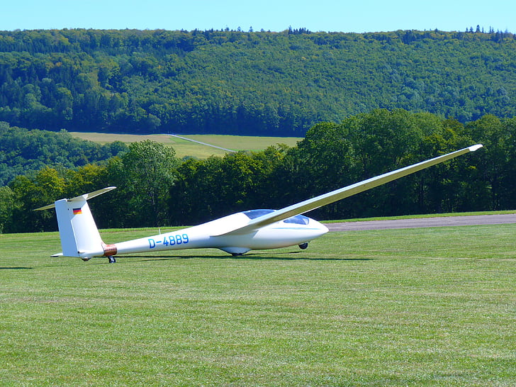 Segelflugzeug, fliegen, motorlos, Wiese