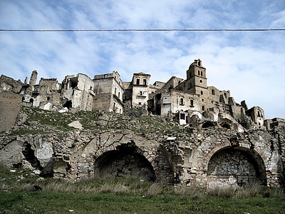 craco, 意大利, 无家可归者, 失去了, 地震, 意大利南部, 废弃的村庄