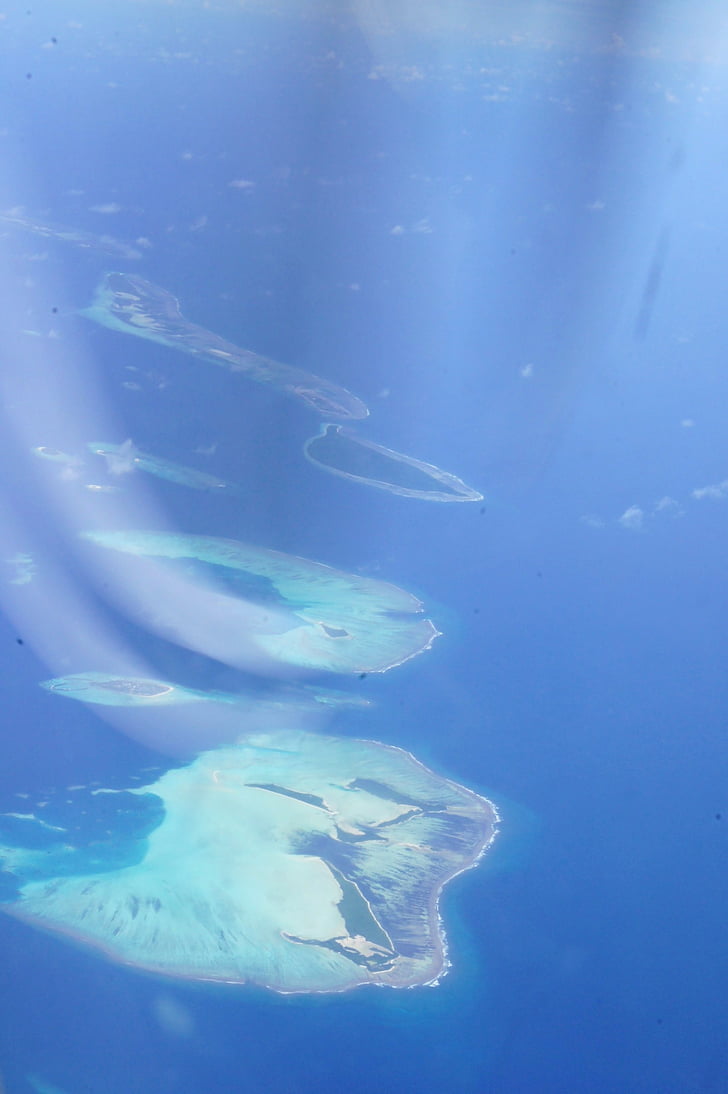 Maldives, illa, blau, l'aigua, complex, Mar, platja