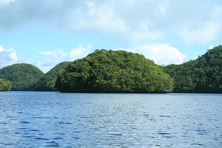 Wyspy, wody, Palau, krajobraz, bezdroża, dekoracje, naturalne