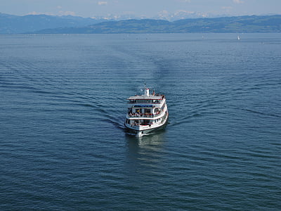 ferry, de la nave, Lago de Constanza, arranque, cruzando