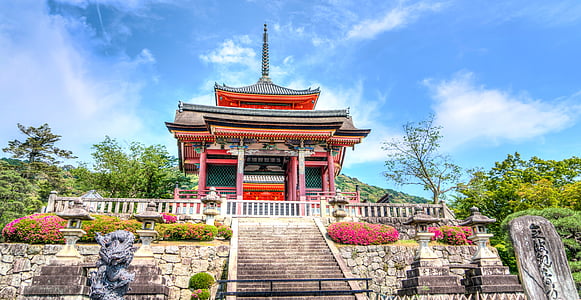 sensō дзи, Киото, Япония, Храм, японский, Ориентир, путешествия