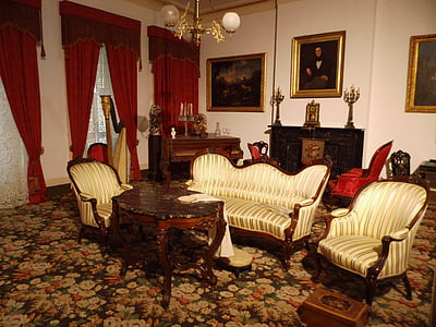 Museu, històric, mobles, interior, història, vell, tradicional