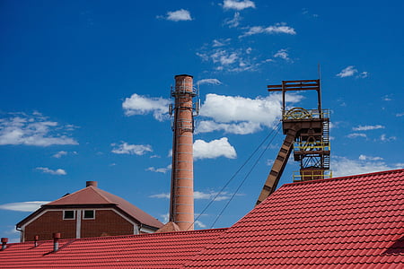 солна мина, сграда, на покрива на, Бохня, Полша, Паметник, комин