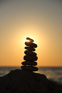 balance, stones, stone tower, tower, layered, beach, relaxation