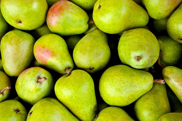 frukt, päron, Pear korg, Söt, vänster obehandlade, marknaden, inköp