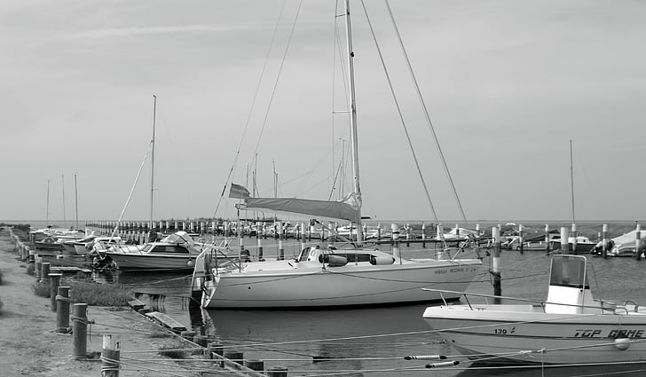 blanco y negro, barco, Porto, mar