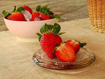 jordgubbar, bär, frukter, frukt, läckra, mat, äta