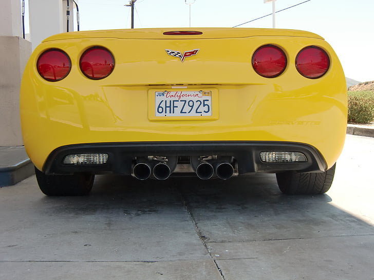 Corvette, automatikus, sebesség, sárga Corvette, sportautó, közúti, autóipari
