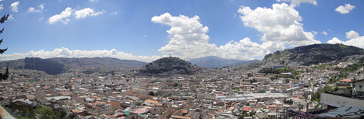 Quito, město, panoramatické, krajina, Architektura, pohled, stavebnictví