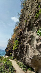 崖, 岩, ビーチ, 島
