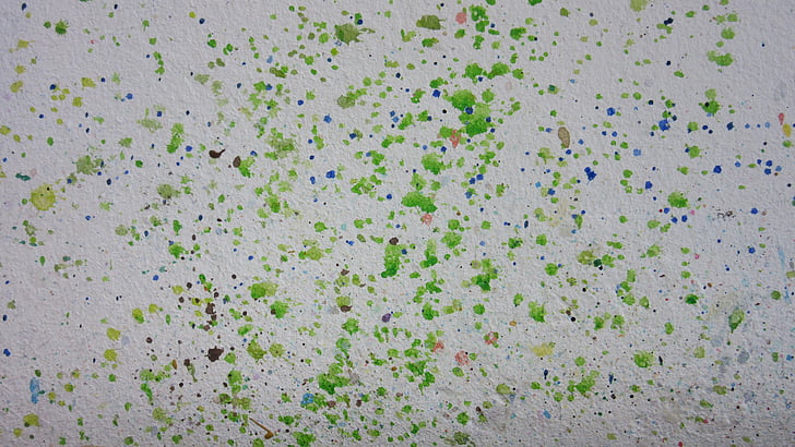 splashes of color, artelier, wall, stains, color, green, pattern