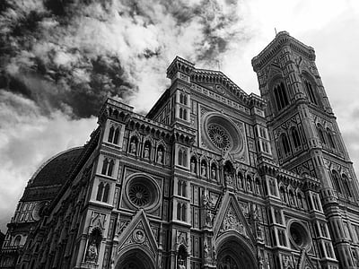 Evropa, Itálie, Firenze, kostel, černá, bílá, náboženství