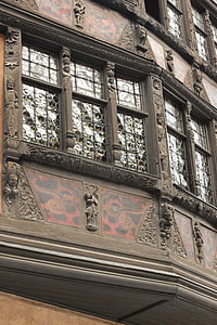 Strasbourg, pigger, huset fasaden, Alsace, kulturarv