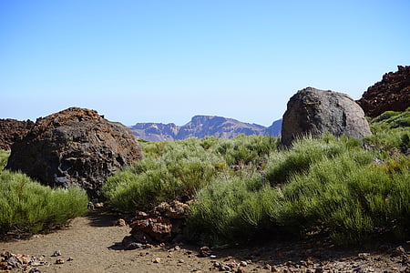 lava, batu, Basalt, jejak, jalan, Teide, Teide national park