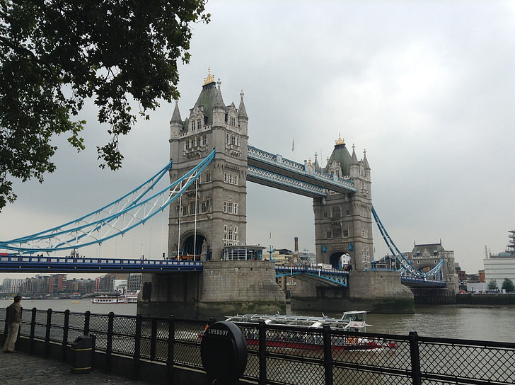 Londýn, Tower bridge, turistické, Architektúra, Britská, Európa, rieka