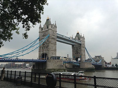 London, Tower bridge, Turistična, arhitektura, britanski, Evropi, reka