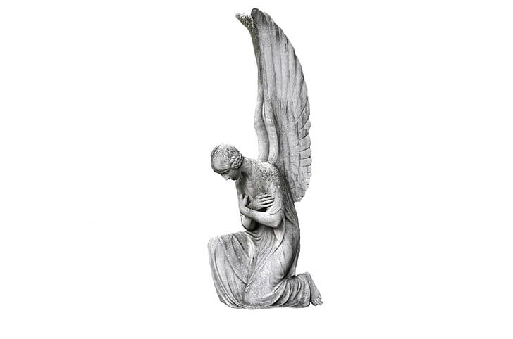 ange, Angélique, tristesse, tombe, Pierre, cimetière, sculpture