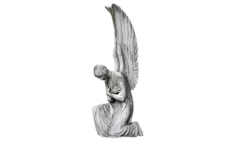 Ángel, angelical, tristeza, tumba, piedra, Cementerio, escultura