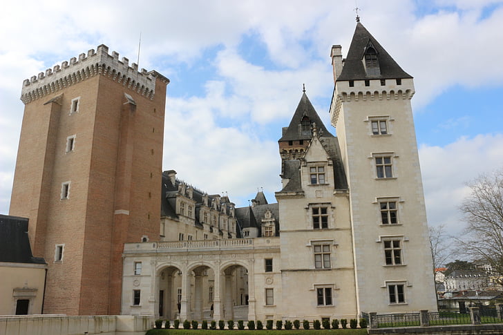 pau castell, façana, entrada, rei de França, Henri 4, edifici, Borbons