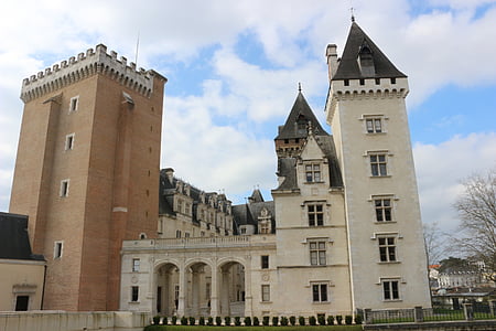 slottet pau, facade, indrejse, konge af Frankrig, Henri 4, bygning, bourbonerne