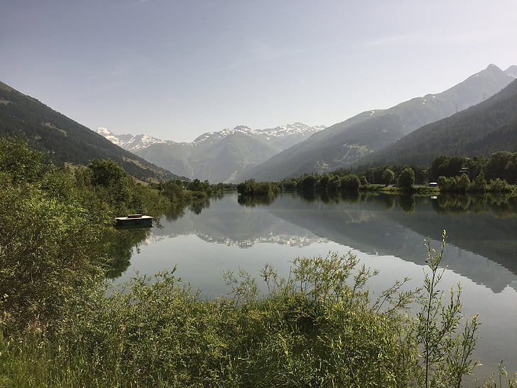 hory, jezero, zrcadlo, krajina, Hora, Příroda, voda
