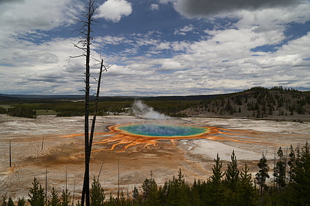 Grand prismatic, Yellowstone nationalpark, landskap