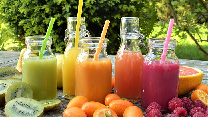 smoothies, jus de, fruits, fruits, mûres, Bio, en bonne santé