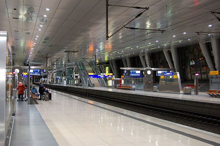 estació de tren, Perspectiva, Frankfurt, arquitectura, finestra, estació remota, l'aeroport