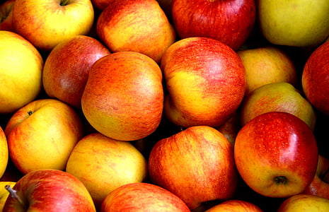 manzanas, Close-up, delicioso, comer, alimentos, fresco, frutas