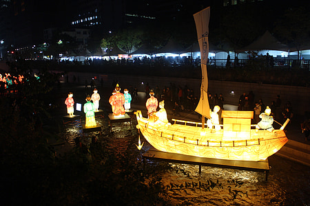 Lantern festival, Korejská republika, Soul, Cheonggyecheon stream