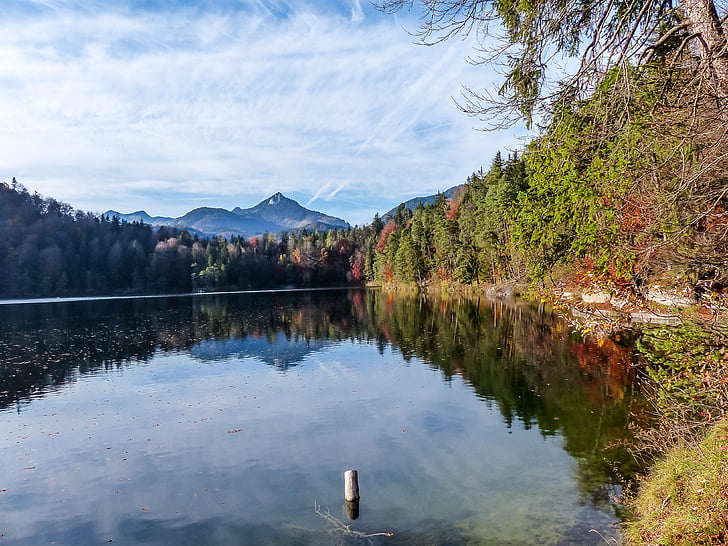 hösten, hechtsee, Tyrolen, Bergsee, fisk, vandra, återhämtning