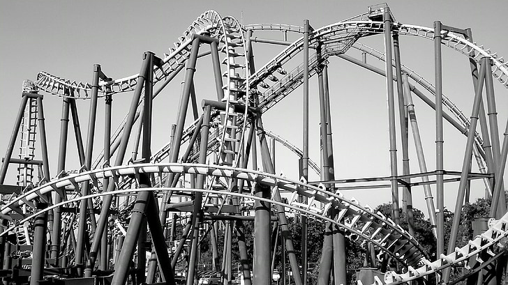 roller coaster, fair, speed, fun, cries, games