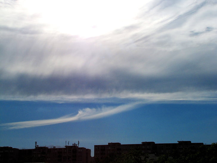 Chmura, niebo, niebieski, panelu, Chmura - Niebo, Natura
