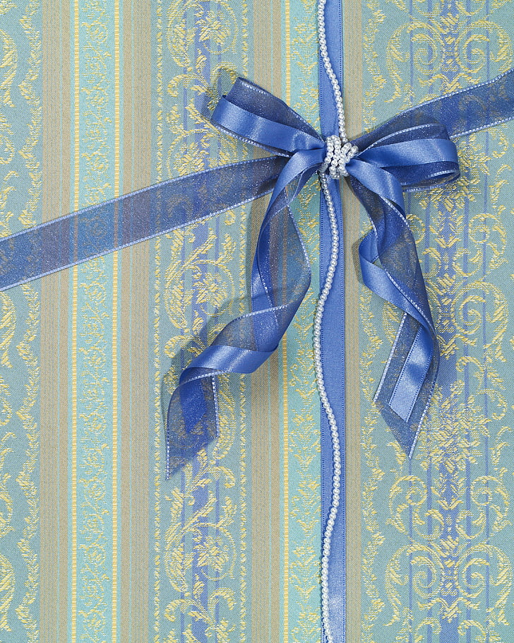 balenie, Darčekový balíček, vzor, modrý pás, model, dekorácie