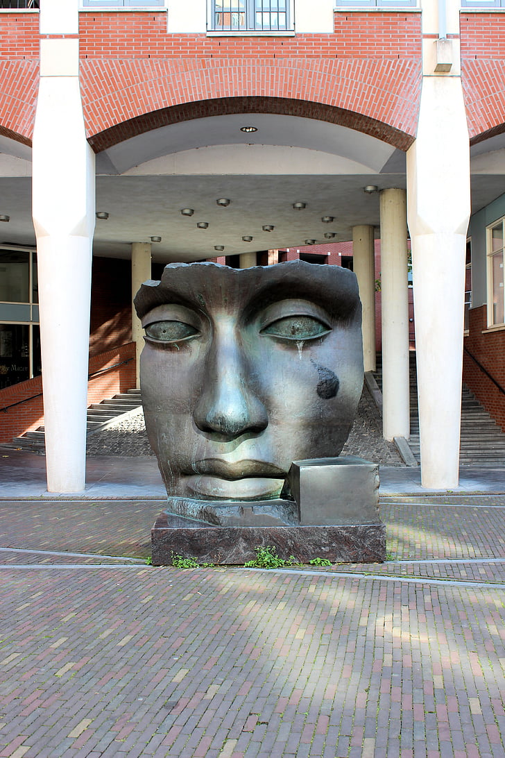 skulptur, Haag, Center, ansikt, Walker