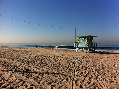paplūdimys, Los Andžele, Venecija, vandens, bangos, sekti, smėlio