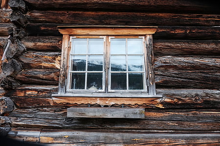 бяло, кафяв, дървени, селски, Прозорец, Windows, стар