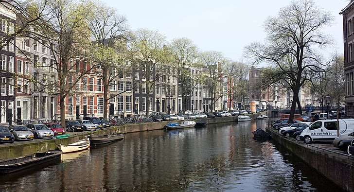 Amsterdam, canal, Pays-Bas