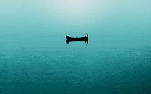 boot, Visser, visserij, Oceaan, mensen, zee, silhouet