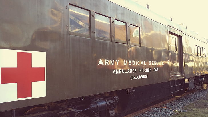 train, army, red cross, retro, old, antique, railway