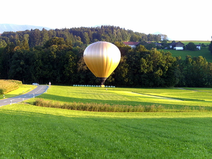 hete luchtballon, sport, landing