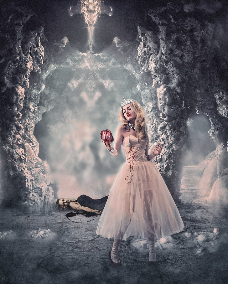 warm heart, heart, the snow queen, blood, competitor, wedding dress, cave