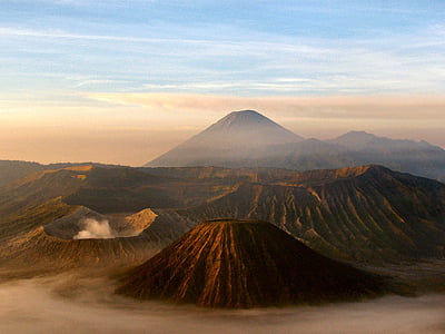 vulkán, Java, Indonézia, Mount seremu, Mount merapi, Mount bromo, vulkáni