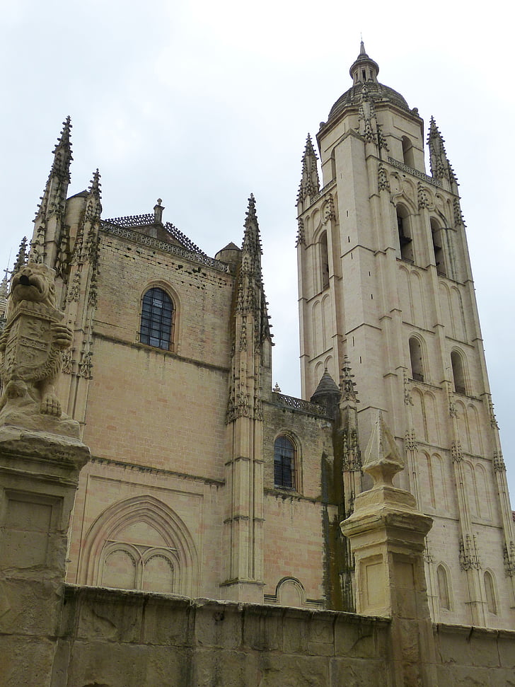 Segovia, Cathedral, Španielsko, staré mesto, Kastília, historicky, budova